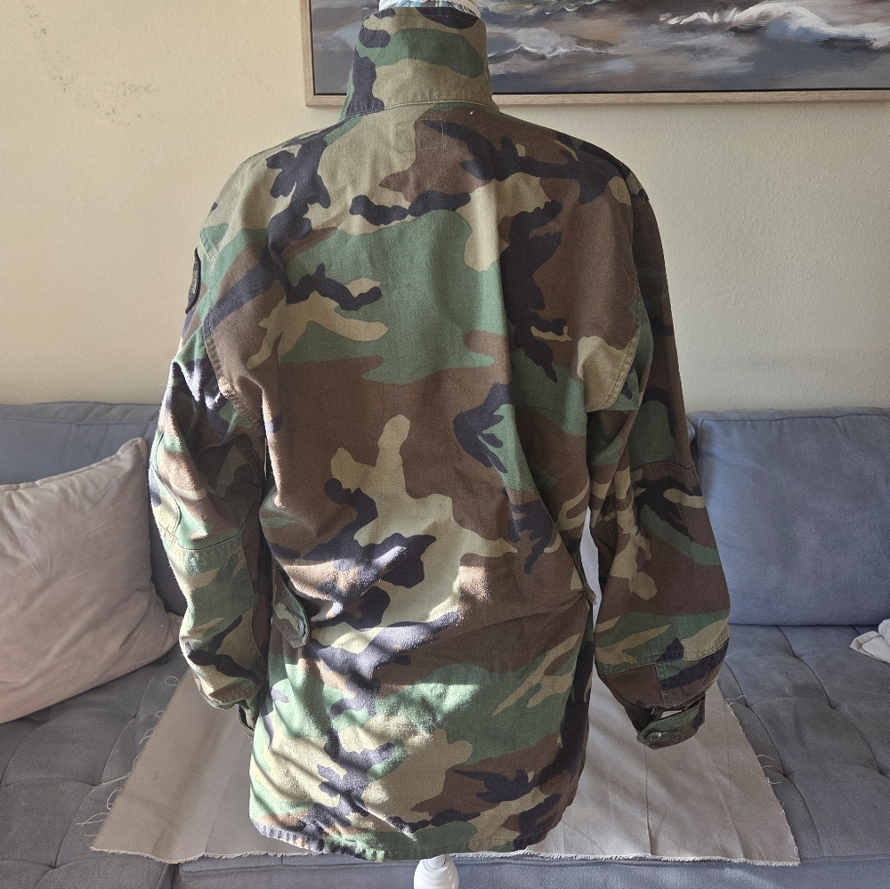 Vintage Men's Military Camouflage Jacket or Oversized Women's Jacket - Size S - Picture 2 of 6